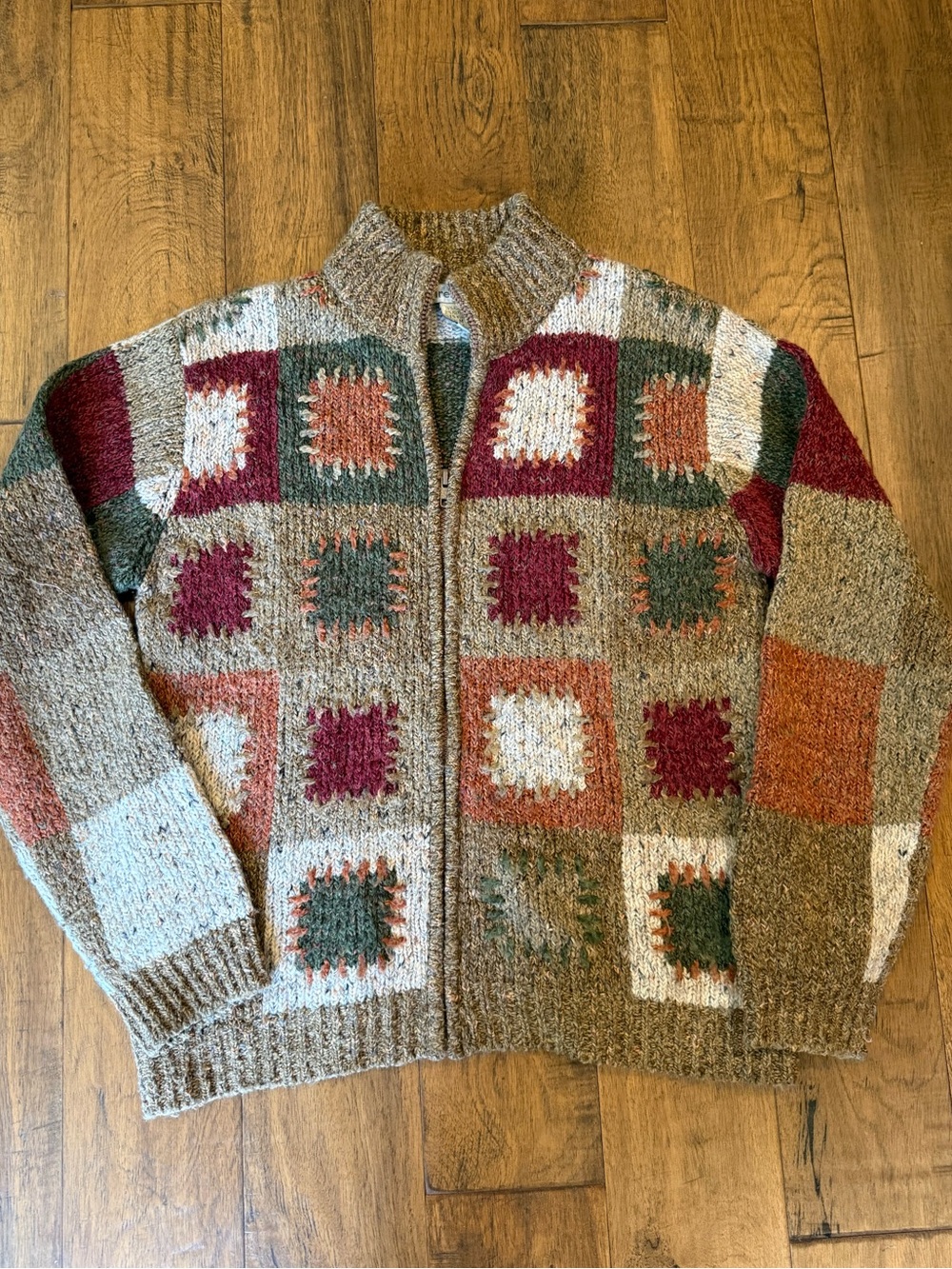 Vintage 90s Dressbarn Wool & Acrylic Knit Zip Up Sweater
